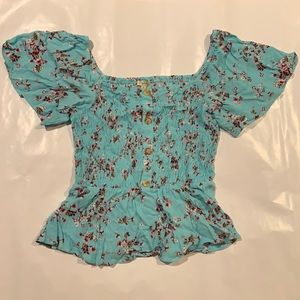Light Blue Floral Top
